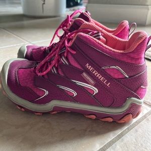 Practically new Merrell waterproof girls hiking shoes/boots